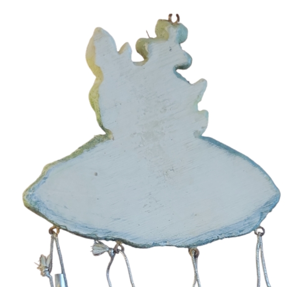 Small Vtg Mom Frog Baby Musical Wind Chime Lily Pad Welcome Sign - Picture 5 of 6